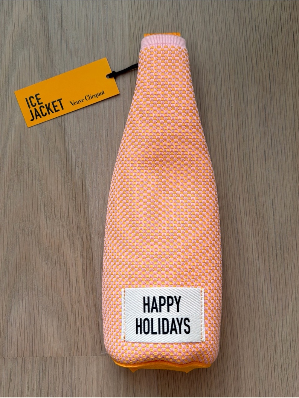 Jacadi Peach and White Knit Holiday Bottle Jacket